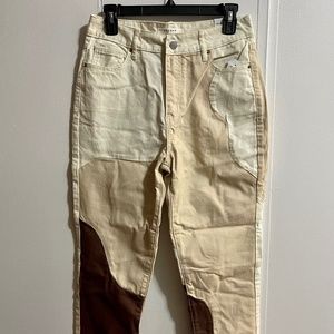 Brown Patchwork Mom Jeans